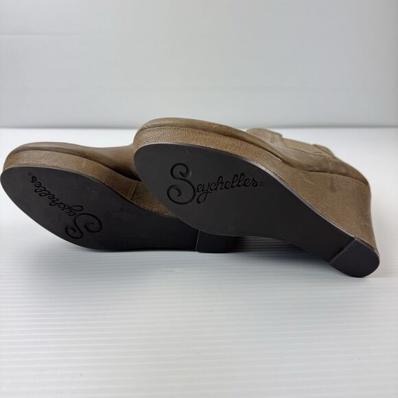 Seychelles Prime Suspect Brown Leather Wedge Chelsea Booties Women 10 NWOB - Picture 4 of 13